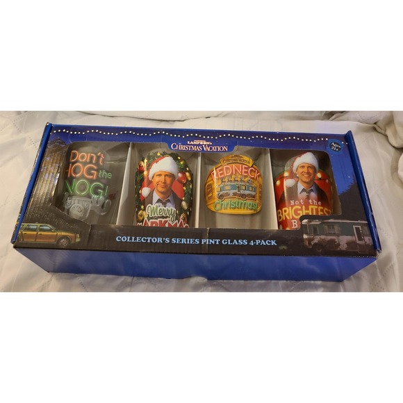 National Lampoon's Christmas Vacation Collectors Series Pint Glass 4 Pack In Box - Picture 2 of 5